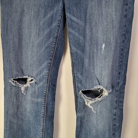 WHITE HOUSE BLACK MARKET WHBM Women's SZ 8 Skimmer Distressed Jeans - Picture 5 of 12
